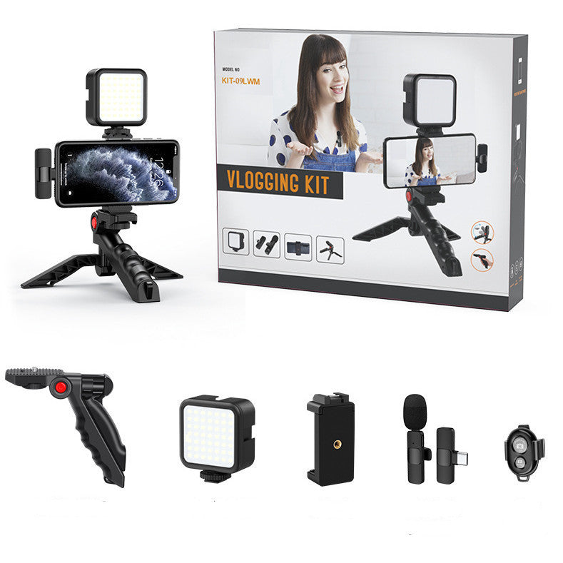 Vlogging Kit with Phone Stand, Microphone & Light | Portable Content Creator Set – Travel Accessories - Tribe Feel