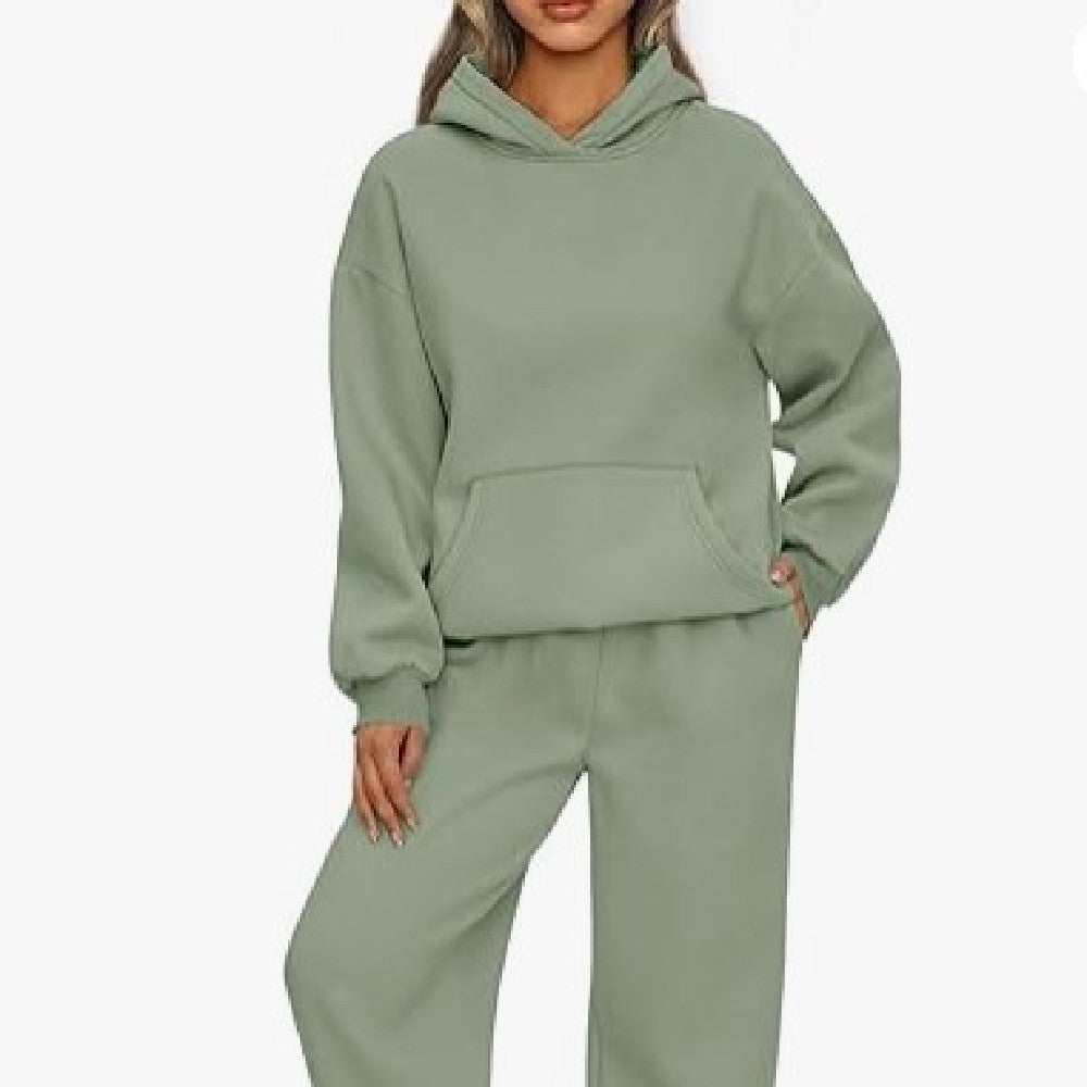 2-Piece Women’s Travel Hoodie & Sweatpants Set – Comfy Airport Outfit Travel Clothing