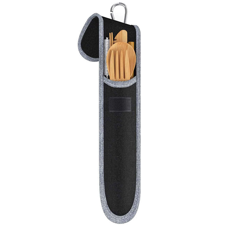 Portable Bamboo Cutlery Set with Straw | Travel-Friendly – Travel Accessories - Tribe Feel