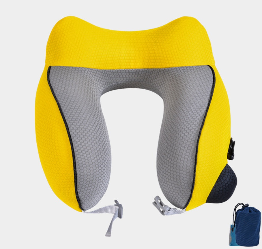 Inflatable U-Shaped Travel Neck Pillow with Adjustable Strap – Lightweight & Compact for Flights, Holidays & Commuting - Travel essentials