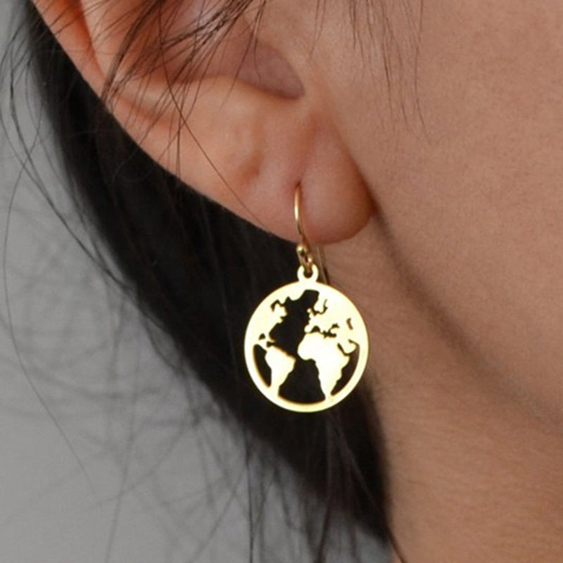 World Map Earrings – Elegant World Map Jewellery for Travel Lovers – Travel Accessories - Tribe Feel