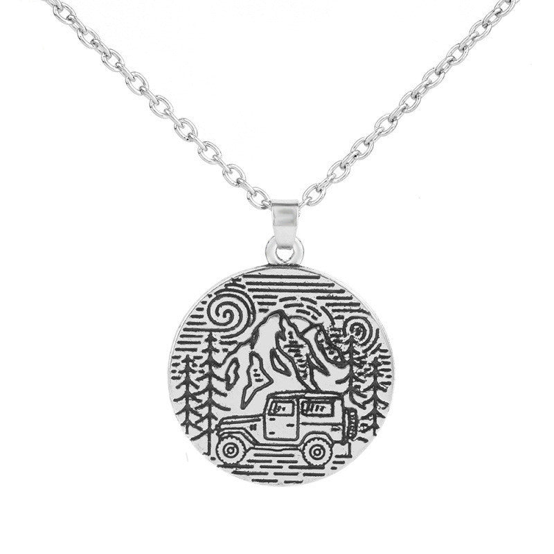 Camping Adventure Necklaces – Mountain & Jeep and “Find Your Road” | Tribe Feel Travel Jewellery
