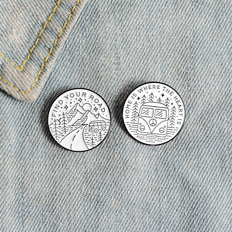 Adventure Pins – “Home is Where the Heart Is” & “Find Your Road” | Tribe Feel Travel Jewellery