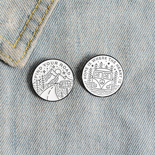 Adventure Pins – “Home is Where the Heart Is” & “Find Your Road” | Tribe Feel  Travel Jewellery