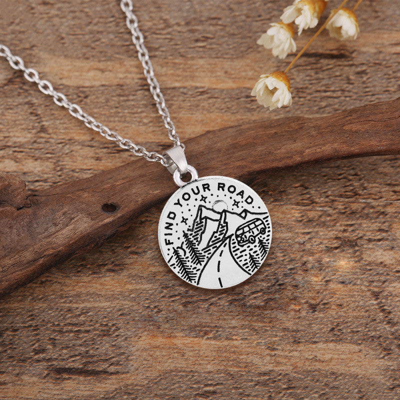 Camping Adventure Necklaces – Mountain & Jeep and “Find Your Road” | Tribe Feel Travel Jewellery
