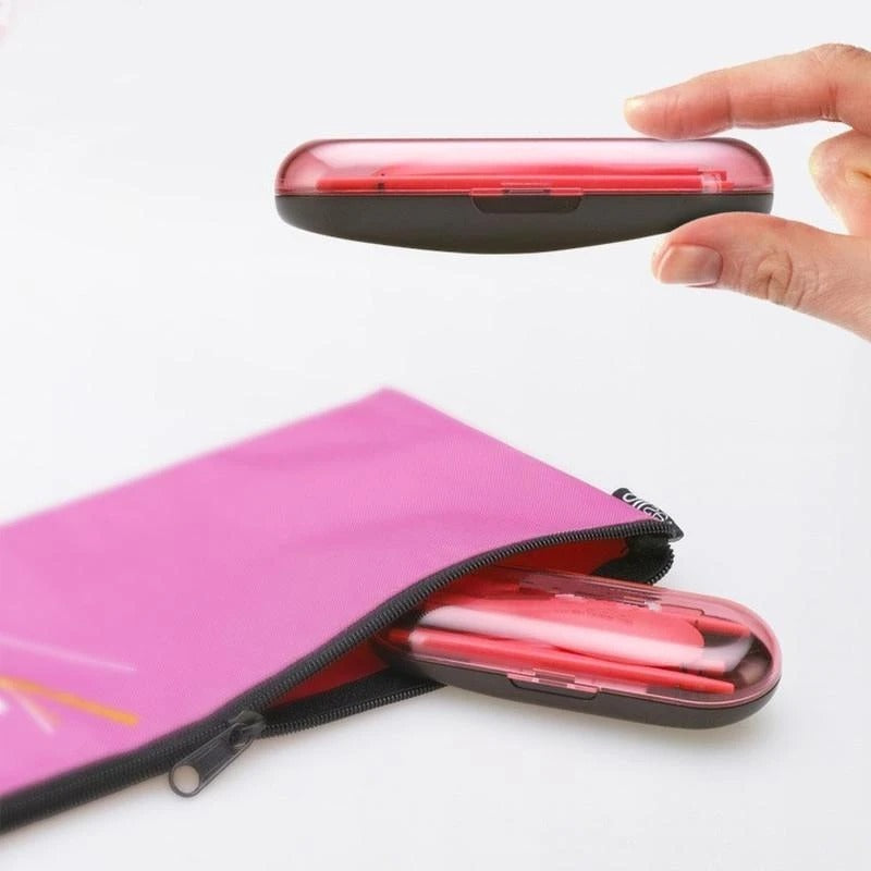 Foldable Cutlery Set with Case | Portable & Compact Travel Cutlery set – Travel Accessories - Tribe Feel