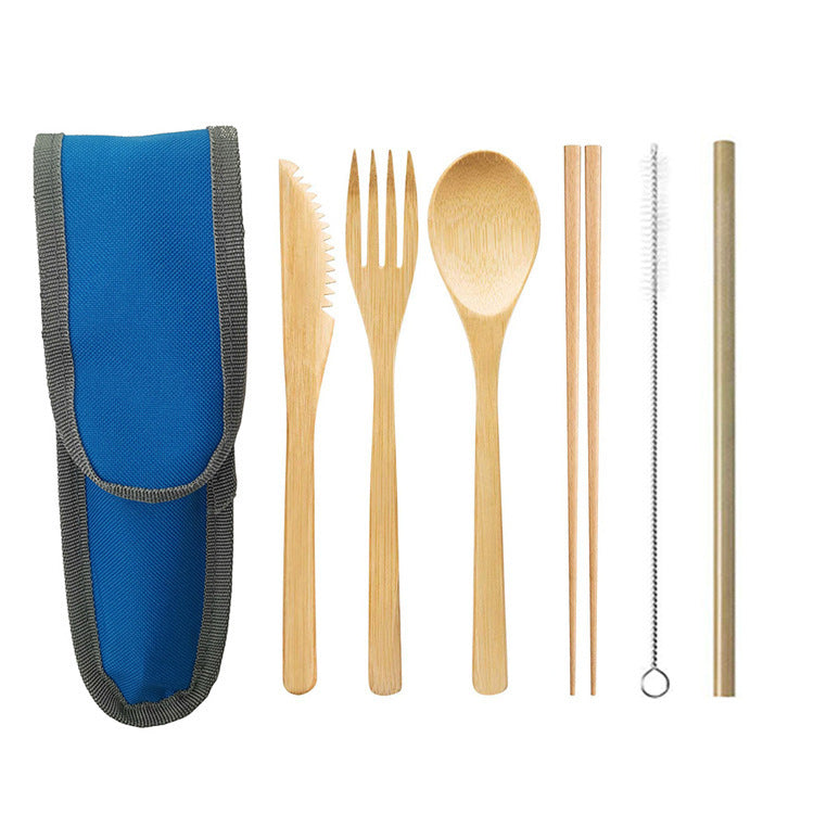 Portable Bamboo Cutlery Set with Straw | Travel-Friendly – Travel Accessories - Tribe Feel