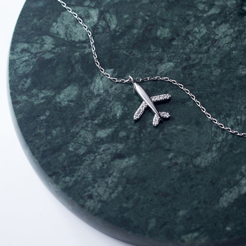 Glitter Plane Necklace – Travel Gift for Women | TribeFeel Travel Jewellery