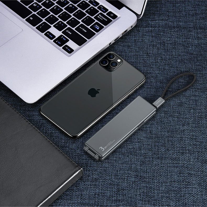 3-in-1 Multi-Plug Travel Charger – USB Adapter with Integrated Cables | Tribe Feel Travel Gadgets