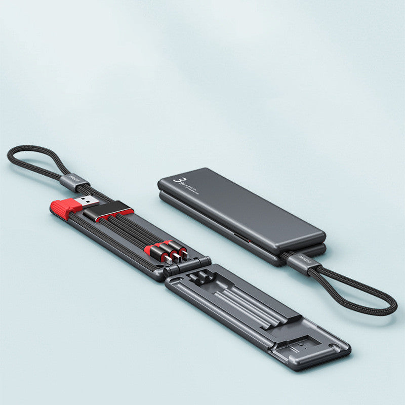3-in-1 Multi-Plug Travel Charger – USB Adapter with Integrated Cables | Tribe Feel Travel Gadgets