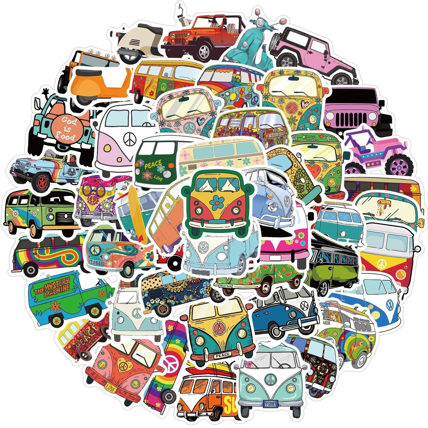 Campervan & Road Trip Sticker Set – Adventure Travel Stickers | Tribe Feel Travel Gadgets