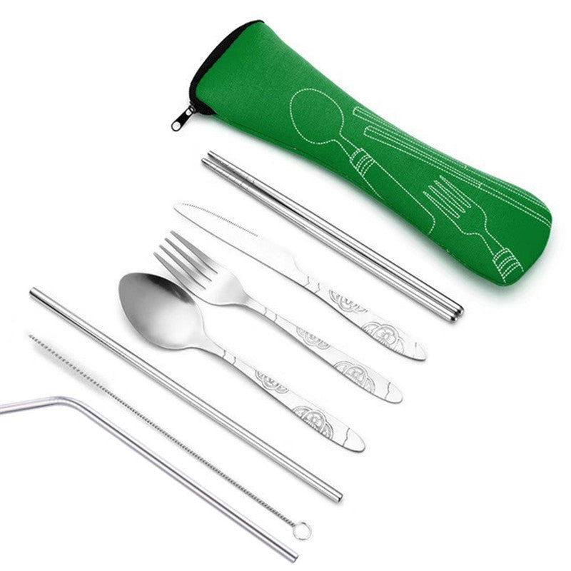 7-Piece Stainless Steel Cutlery Set | Travel cutlery set - High-quality product available now. Perfect for your needs! – Travel Accessories Travel Organisers Travel Gear Travel Gifts Travel Essentials