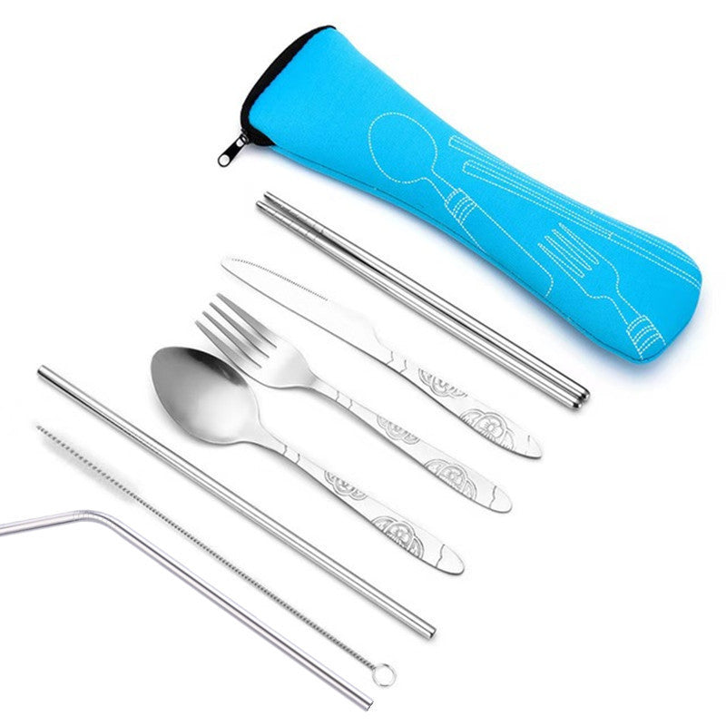 7-Piece Stainless Steel Cutlery Set | Travel cutlery set for travellers on the go - Tribe Feel