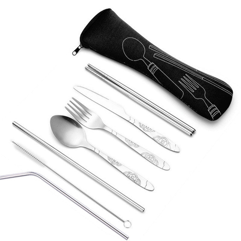 7-Piece Stainless Steel Cutlery Set | Travel cutlery set for travellers on the go - Tribe Feel