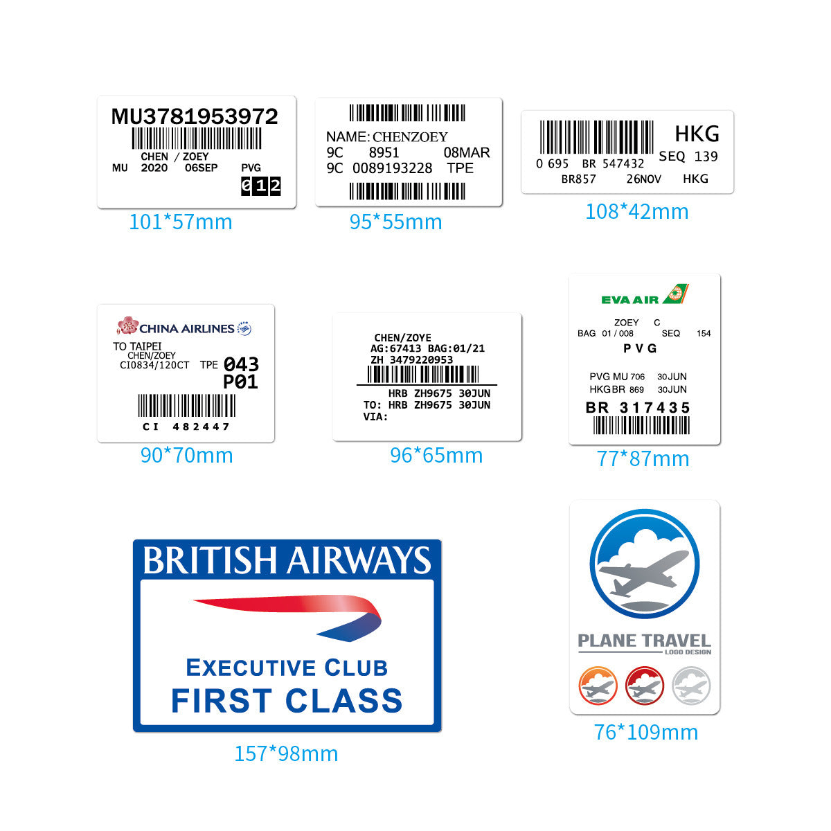 30 Airline Travel Stickers – Aviation Stickers for Suitcases, Luggage, Travel Journals & Laptop - Travel gifts