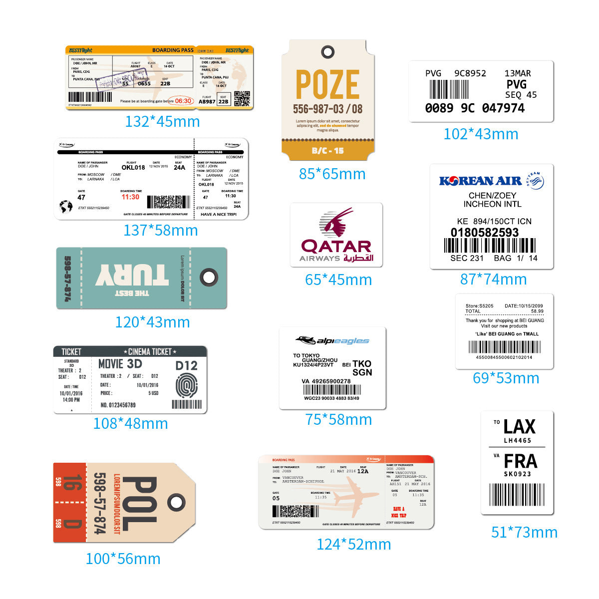 30 Airline Travel Stickers – Aviation Stickers for Suitcases, Luggage, Travel Journals & Laptop - Travel gifts