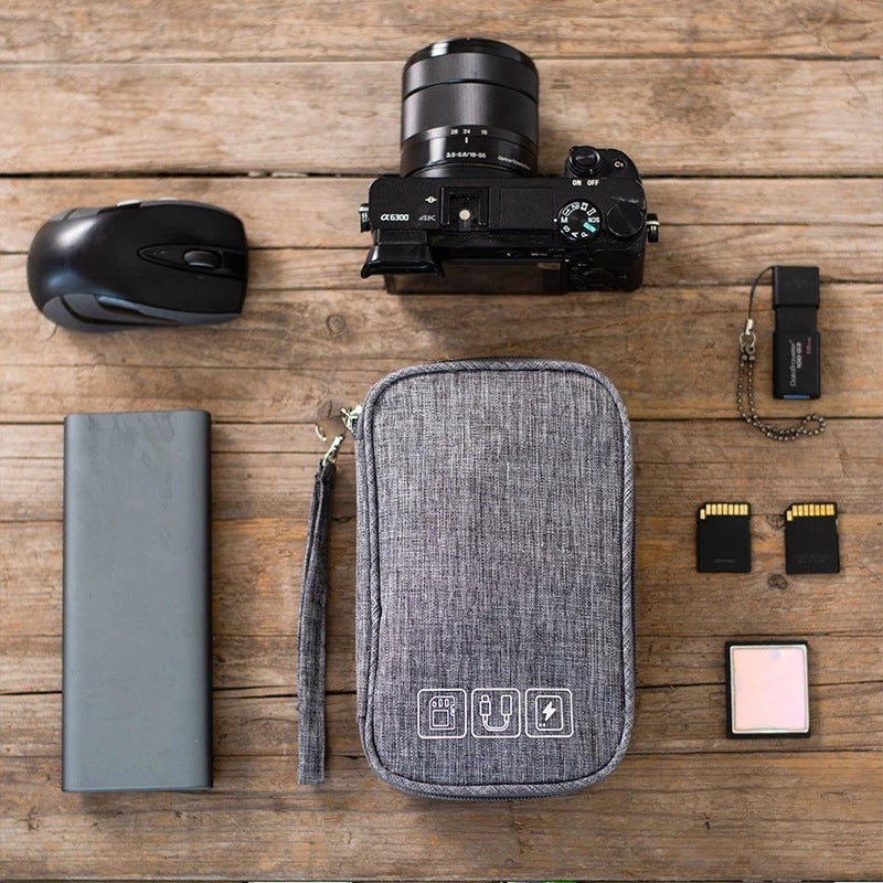 Compact Cable Organiser Bag – Portable Travel Electronics Case for Cables, Chargers & Accessories -  Electronic and gadgets