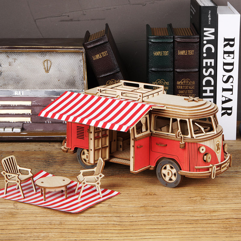 Wooden Camper Van Model Kit – Buildable Travel Gift | Tribe Feel Travel Gadgets