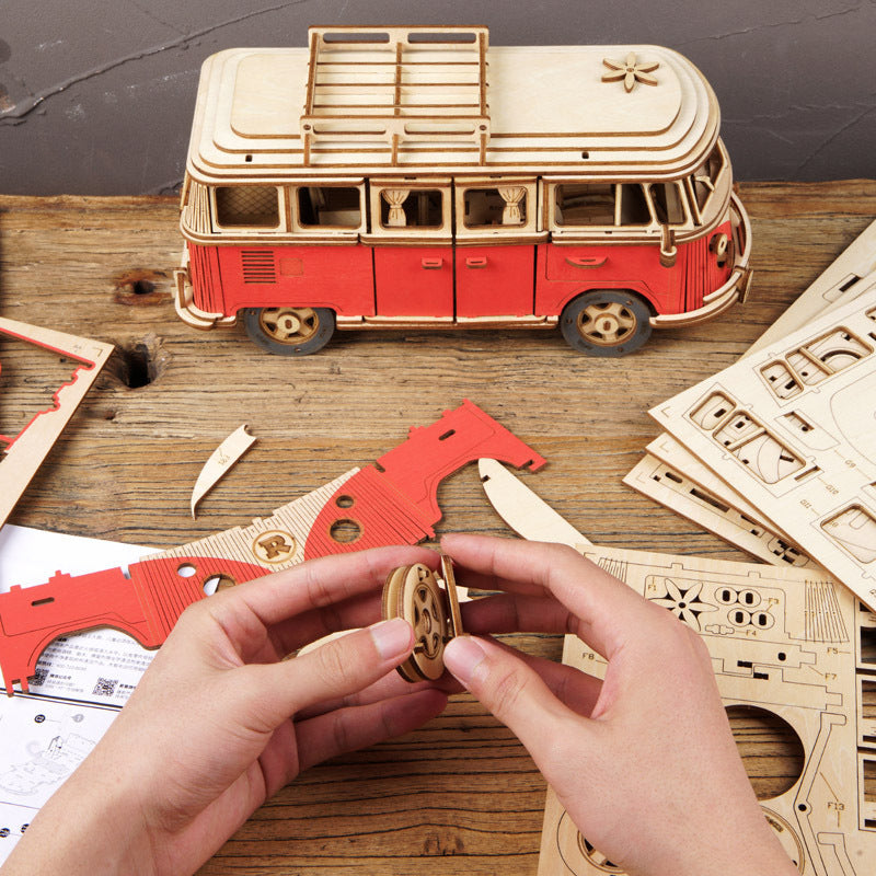 Wooden Camper Van Model Kit – Buildable Travel Gift | Tribe Feel Travel Gadgets