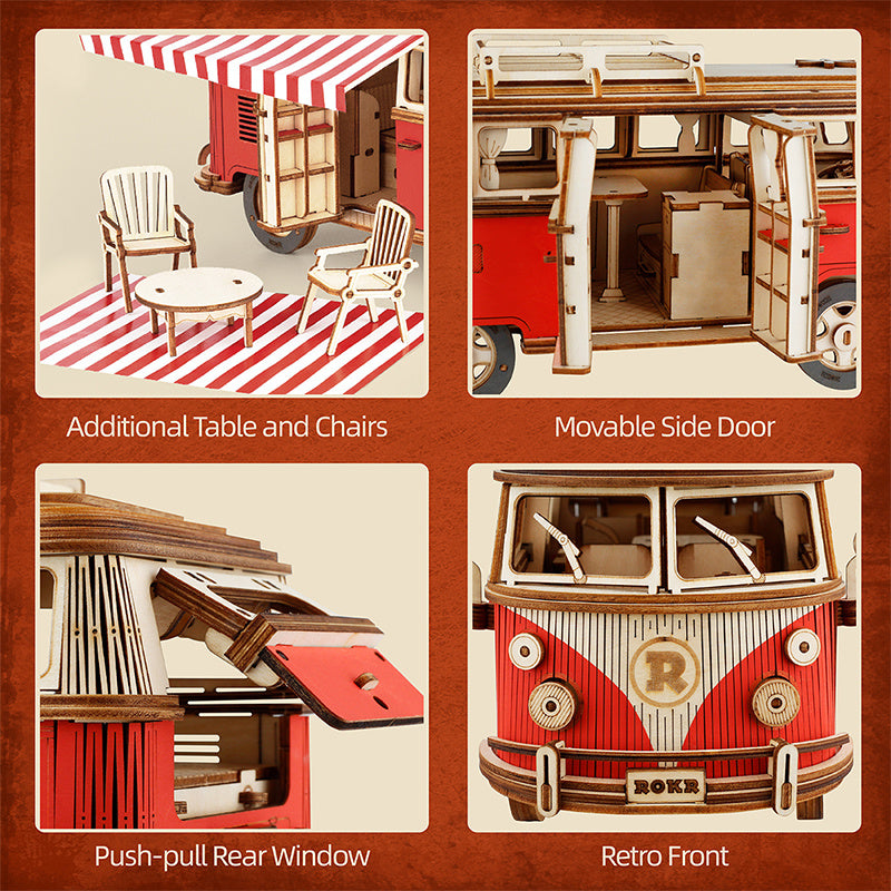 Wooden Camper Van Model Kit – Buildable Travel Gift | Tribe Feel Travel Gadgets