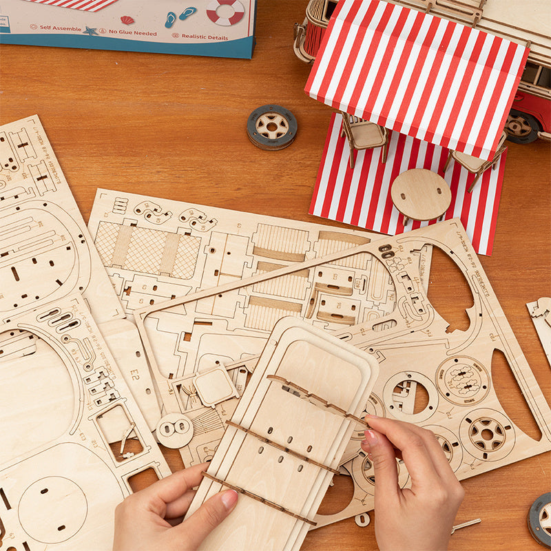 Wooden Camper Van Model Kit – Buildable Travel Gift | Tribe Feel Travel Gadgets