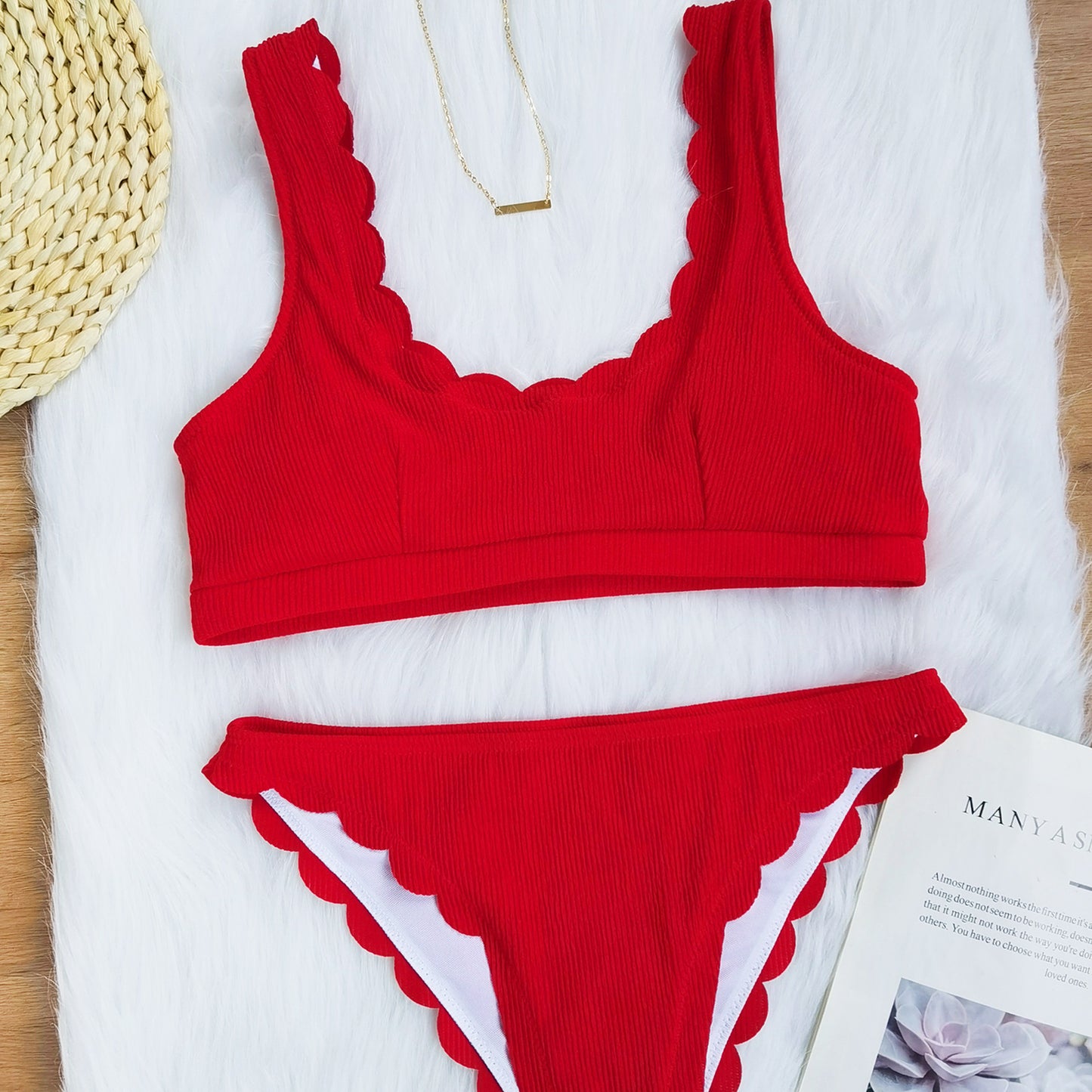 Cut flower split swimsuit bikini - Tribe Feel