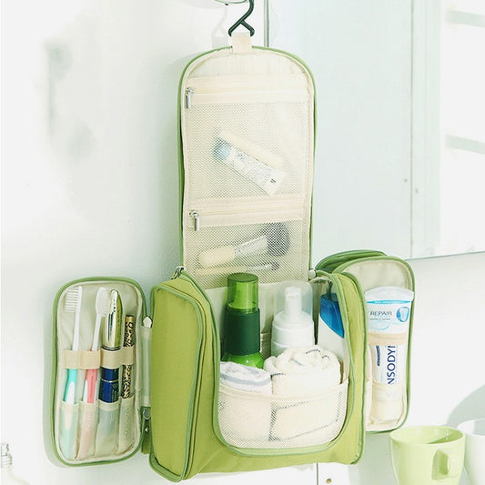 Green Hanging Travel Toiletry Bag Organiser – Makeup Bag, Cosmetic Bag & Travel Organiser On-the-Go -  Travel essentials