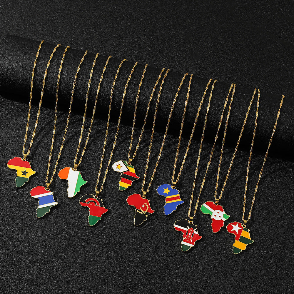 African Countries Flag Necklace – Travel Accessories and Travel Gifts - Tribe Feel