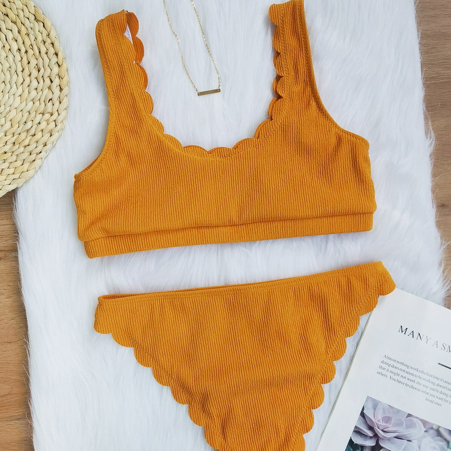 Cut flower split swimsuit bikini - Tribe Feel