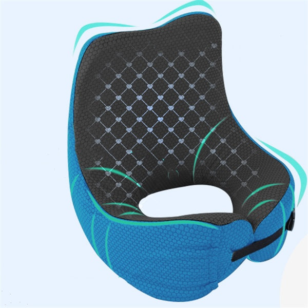 Ergonomic Memory Foam Neck Travel Pillow with Hood & Adjustable Strap - Ideal for Long Flights -  Travel essentials