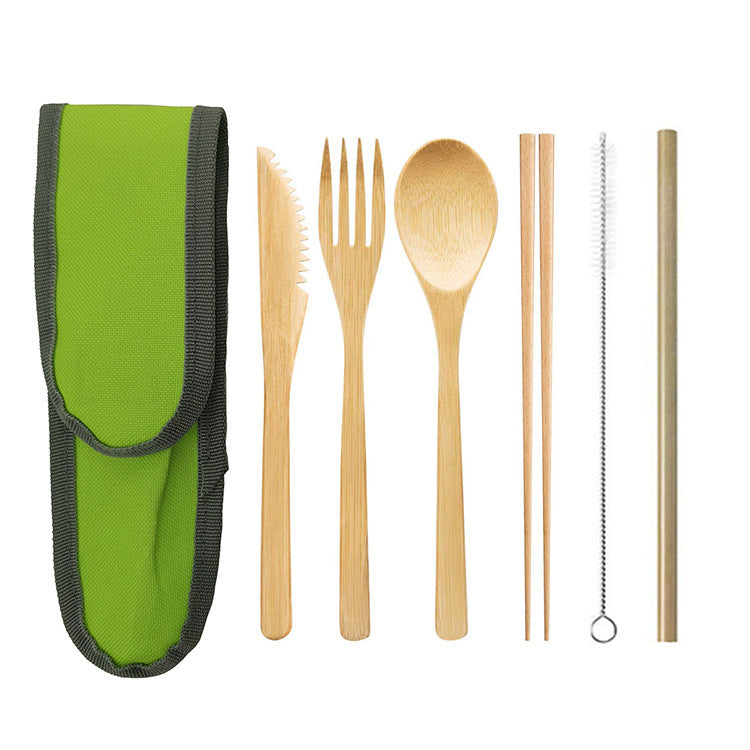Portable Bamboo Cutlery Set with Straw | Travel-Friendly – Travel Accessories - Tribe Feel