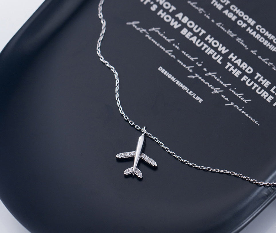 Glitter Plane Necklace – Travel-Inspired Jewellery for Women  Travel Jewellery