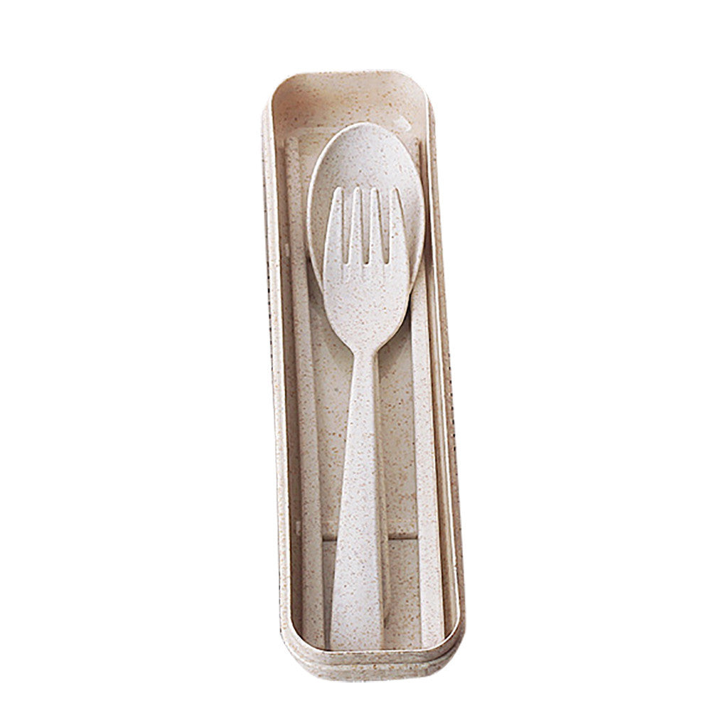 Wheat Straw Cutlery Set with Case | Eco-Friendly Travel Utensils – Travel Accessories - Tribe Feel