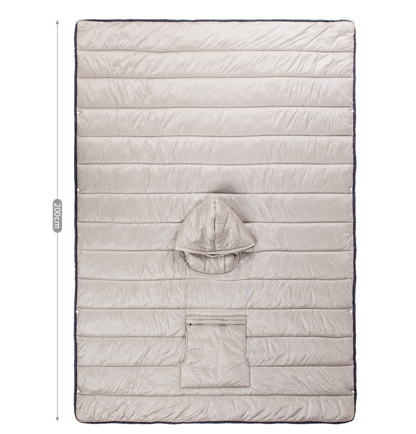 Warm Quilted Poncho | Waterproof Winter Camping Clothing for Travellers UK Travel Clothing