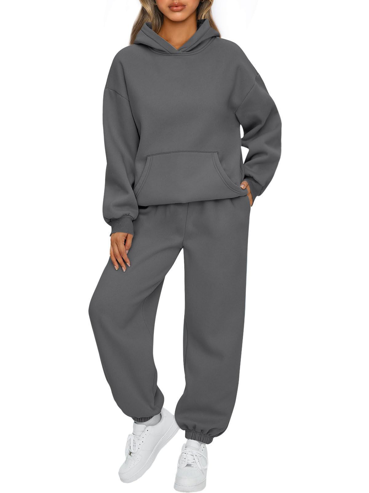 2-Piece Women’s Travel Hoodie & Sweatpants Set – Comfy Airport Outfit Travel Clothing