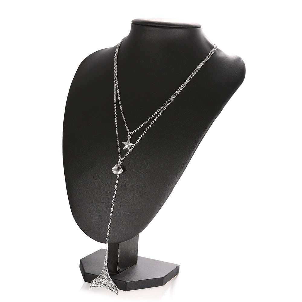 Seaside Charm Necklace – Shell, Star & Whale Tail | Tribe Feel Travel Jewellery