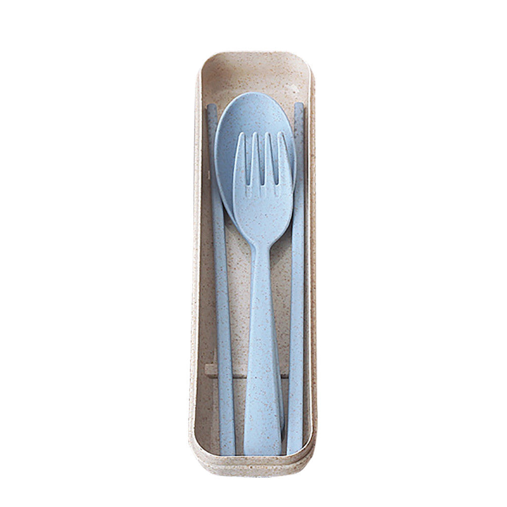 Wheat Straw Cutlery Set with Case | Eco-Friendly Travel Utensils – Travel Accessories - Tribe Feel