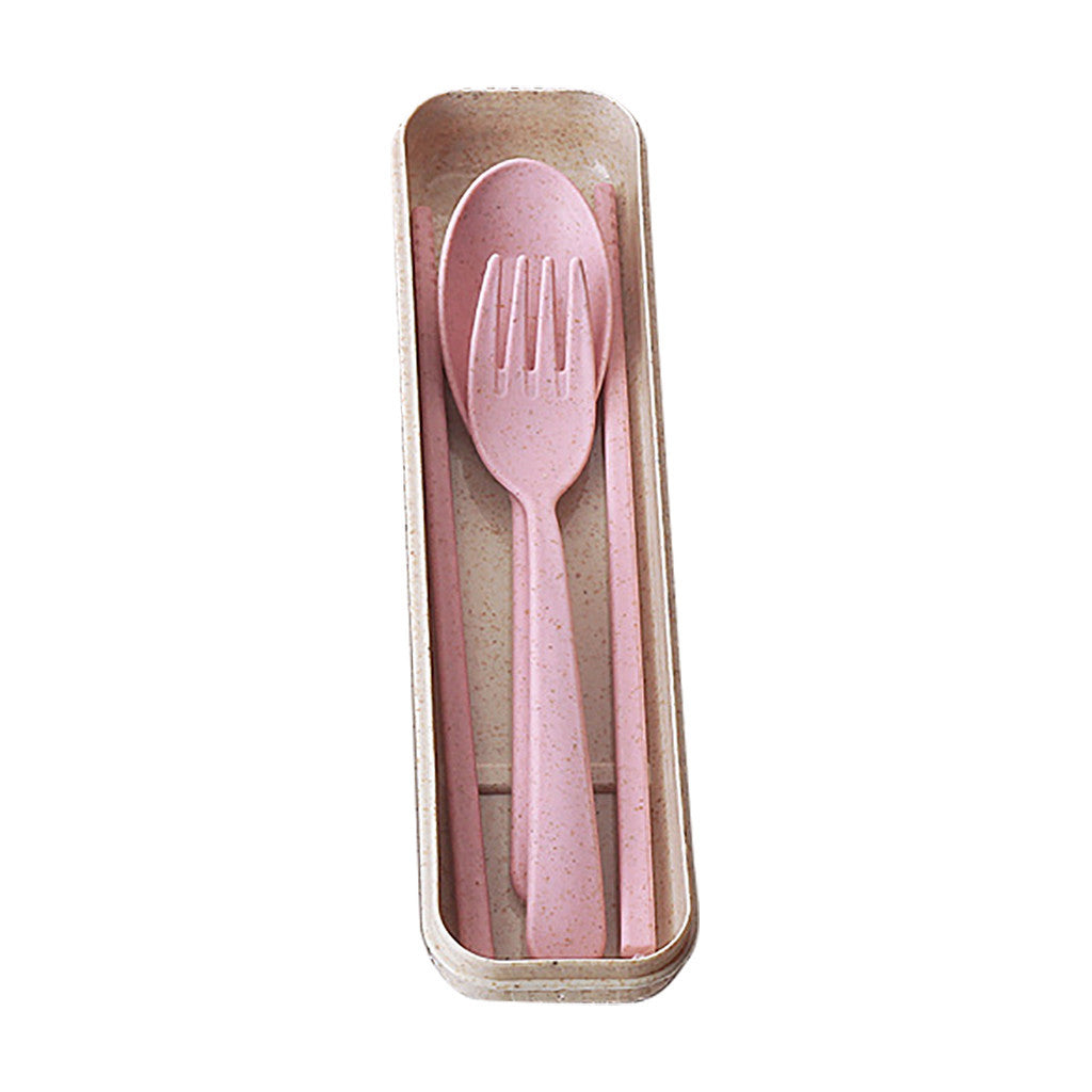 Wheat Straw Cutlery Set with Case | Eco-Friendly Travel Utensils – Travel Accessories - Tribe Feel