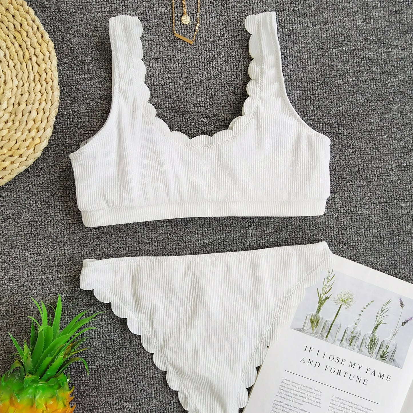 Petals Swimsuit Textured Bikini – Effortless Style for the Sun – Travel Accessories - Tribe Feel
