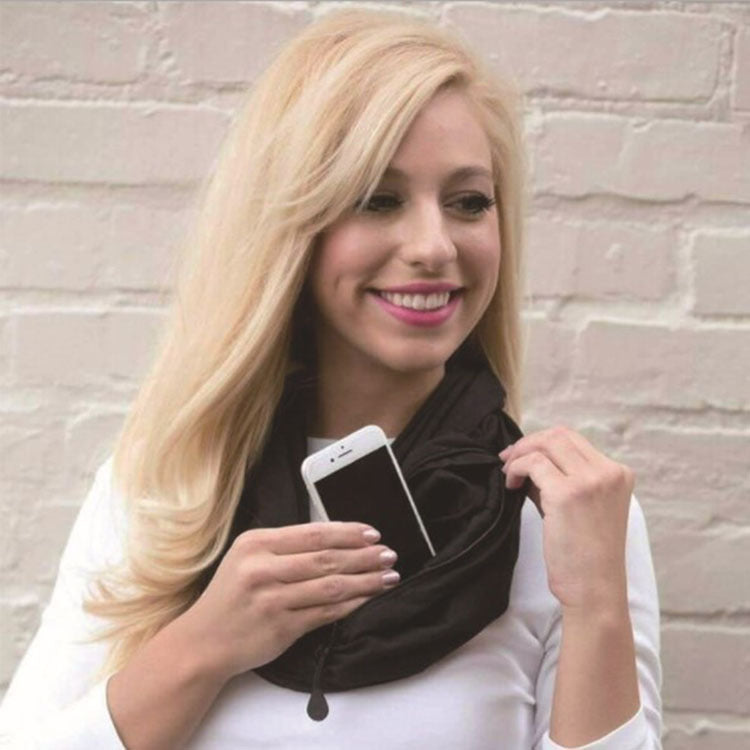 Travel Scarf with Hidden Zipped Pocket – Safe & Stylish for Solo Female Travellers | Tribe Feel Travel Clothing