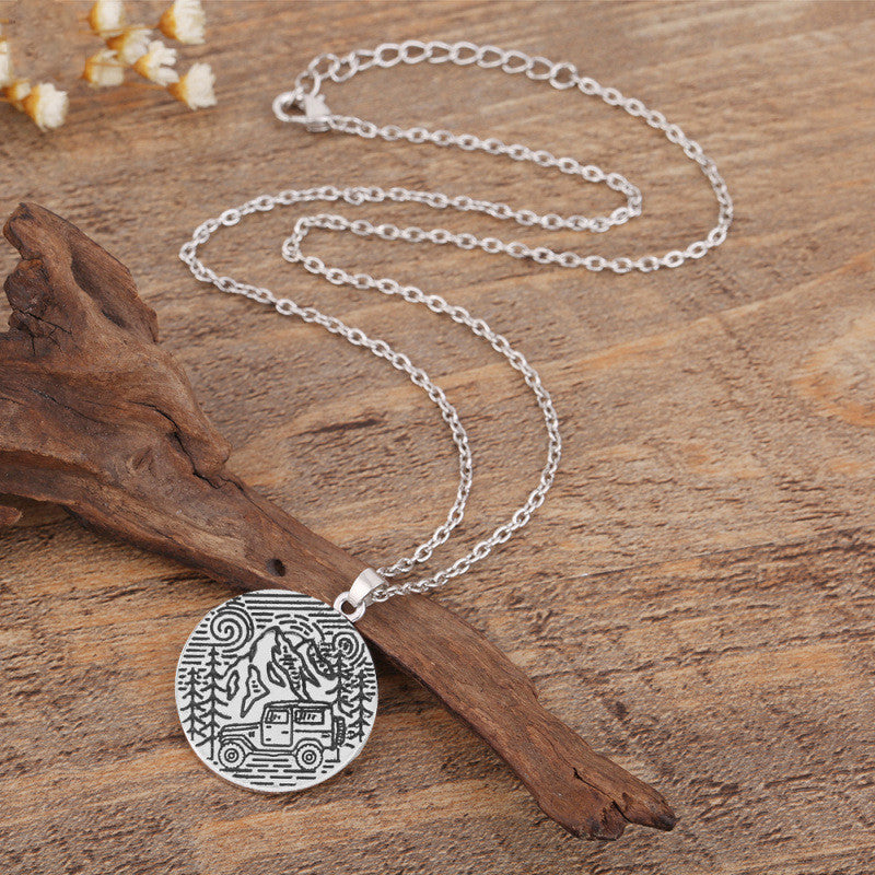Camping Adventure Necklaces – Mountain & Jeep and “Find Your Road” | Tribe Feel Travel Jewellery
