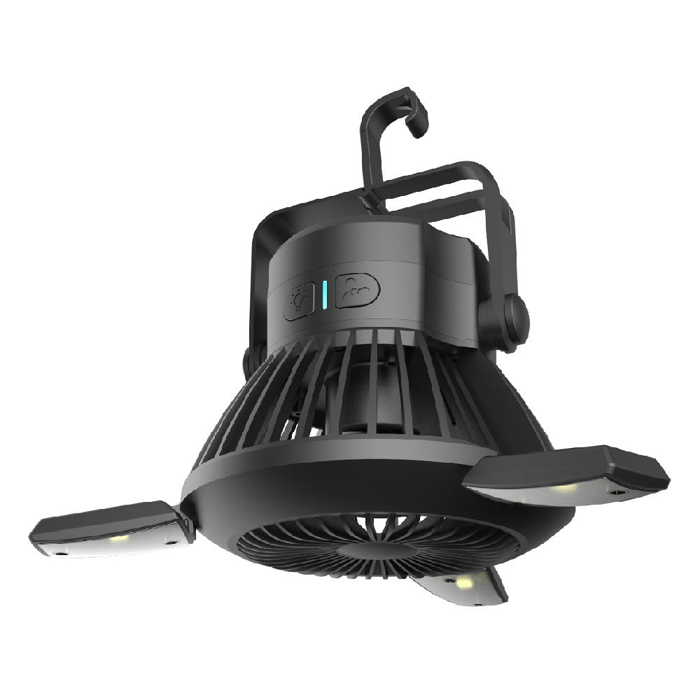 Solar Camping Fan Light | USB Rechargeable Tent Fan with Hook & Charger  Travel Essentials