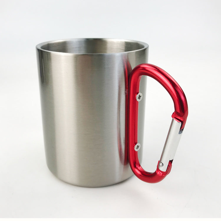 Portable Stainless Steel Cup For Camping Traveling Outdoor Cup With Handle Carabiner Backpacking Hiking Cups – Travel Accessories - Tribe Feel