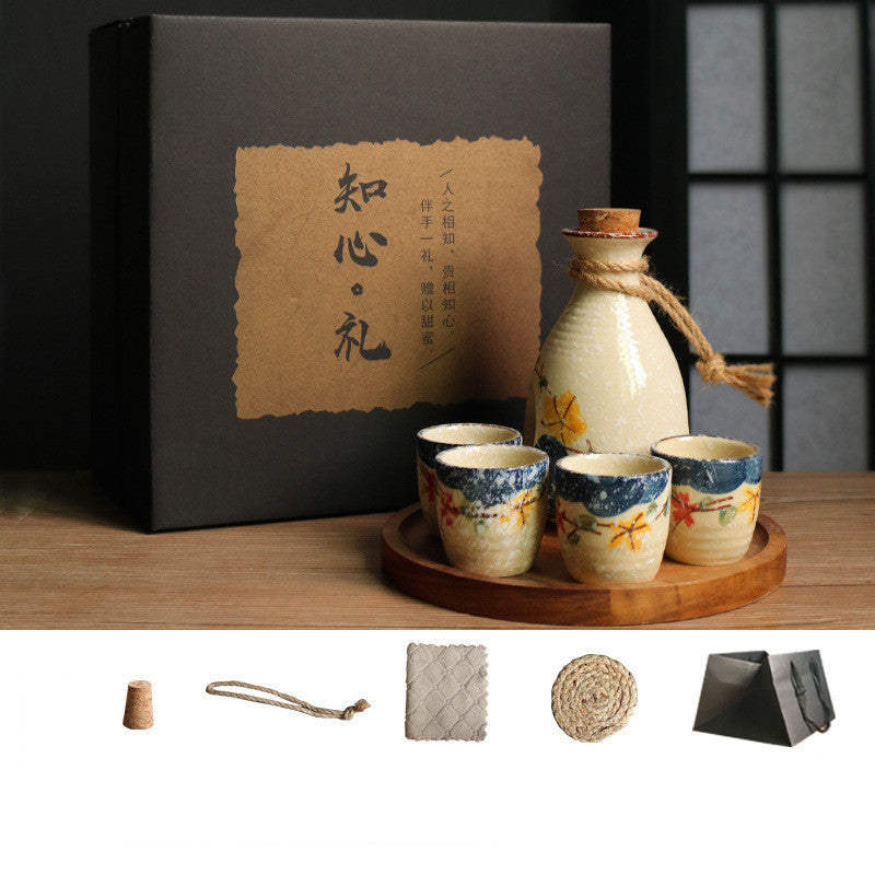 Japanese Ceramic Sake Gift Set with Bottle, Glasses & Gift Box | Tribe Feel  Travel Gadgets