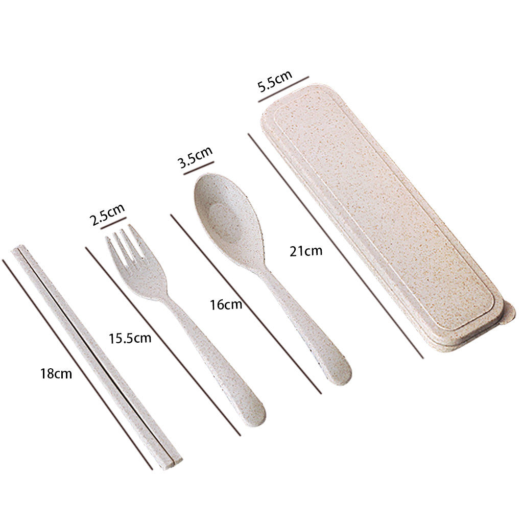 Wheat Straw Cutlery Set with Case | Eco-Friendly Travel Utensils – Travel Accessories - Tribe Feel