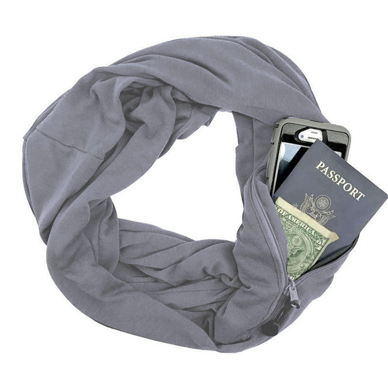 Travel Scarf with Hidden Zipped Pocket – Safe & Stylish for Solo Female Travellers | Tribe Feel Travel Clothing