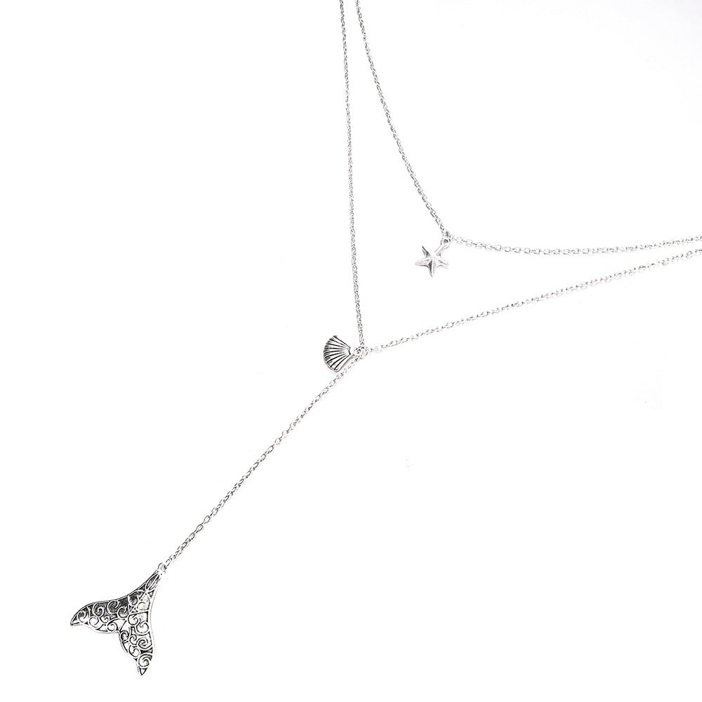 Seaside Charm Necklace – Shell, Star & Whale Tail | Tribe Feel Travel Jewellery