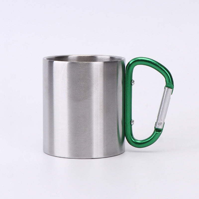 Portable Stainless Steel Cup For Camping Traveling Outdoor Cup With Handle Carabiner Backpacking Hiking Cups – Travel Accessories - Tribe Feel