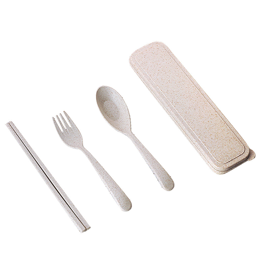 Wheat Straw Cutlery Set with Case | Eco-Friendly Travel Utensils – Travel Accessories - Tribe Feel
