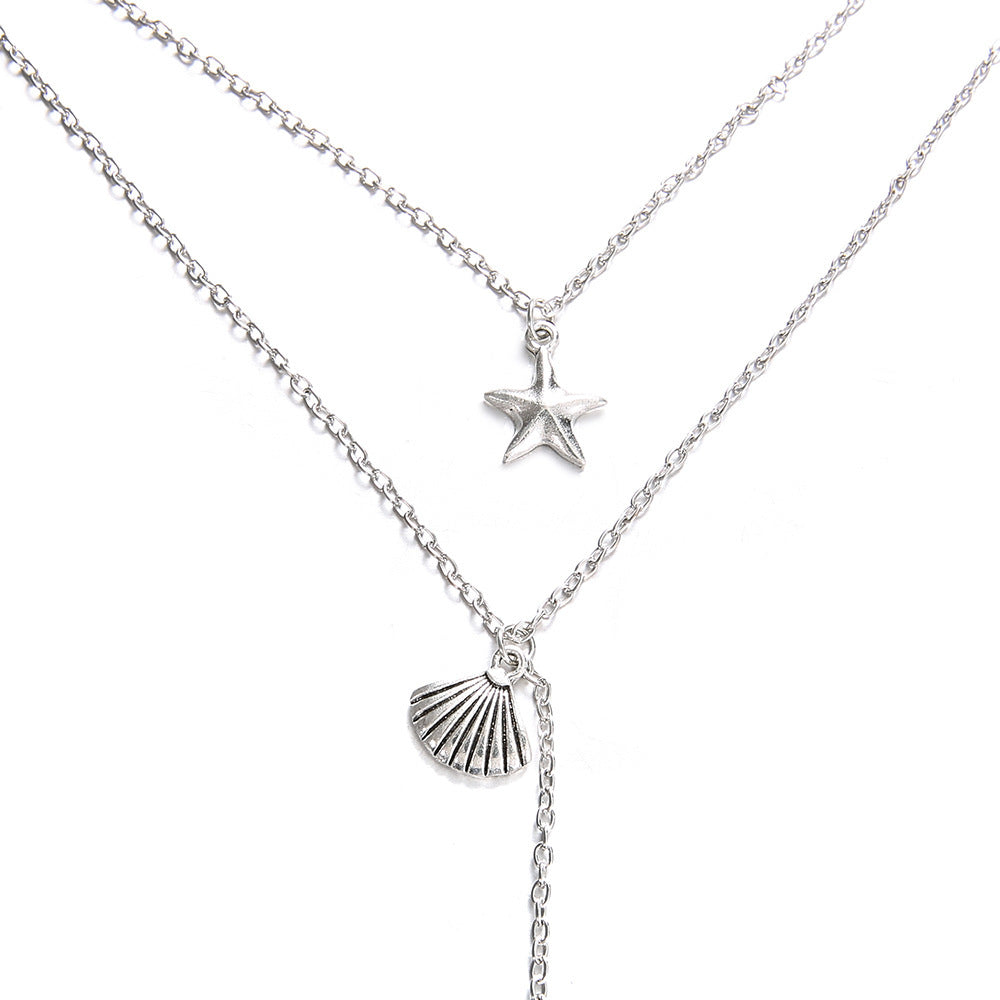 Seaside Charm Necklace – Shell, Star & Whale Tail | Tribe Feel Travel Jewellery
